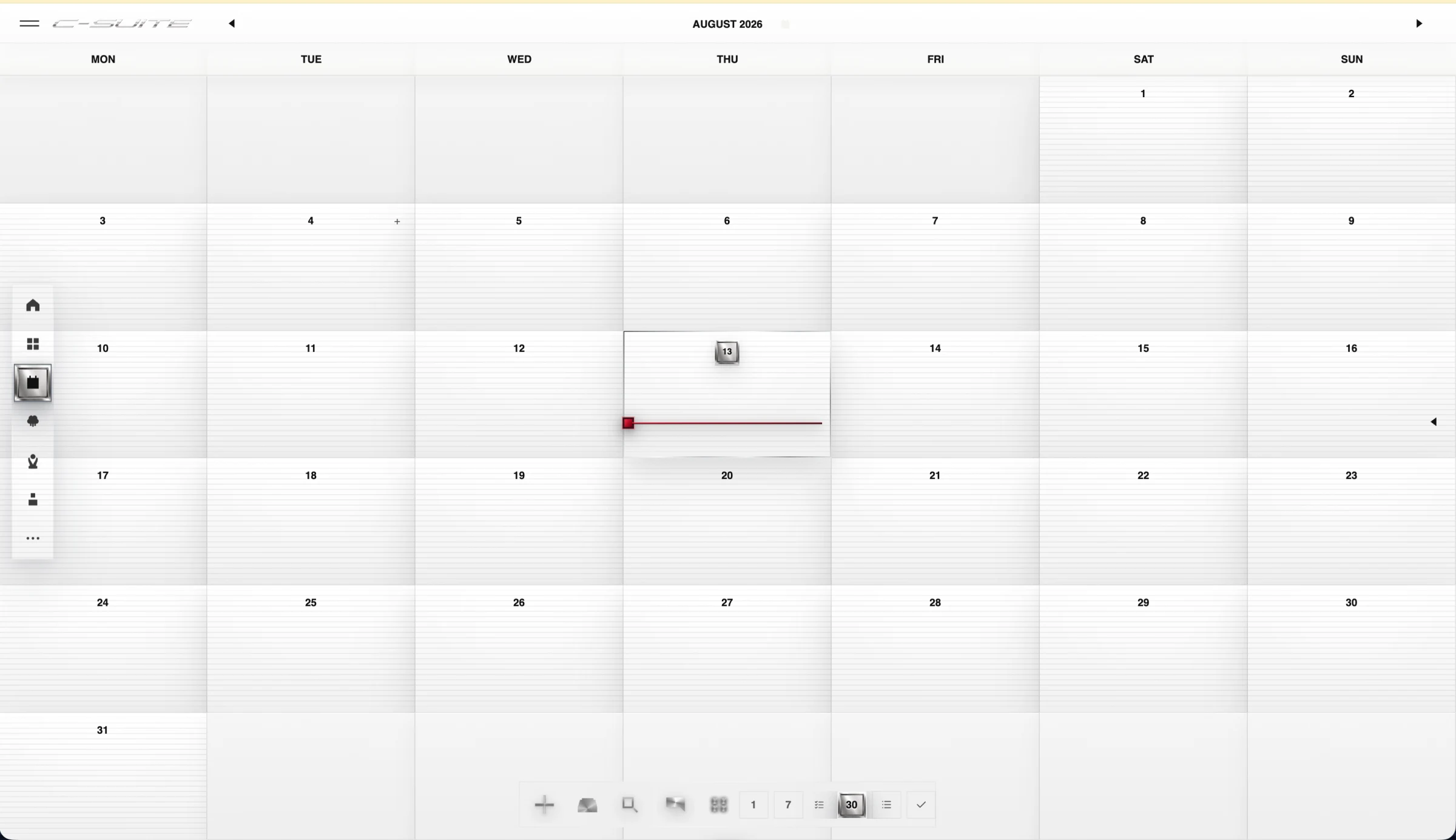Corporate Time monthly calendar